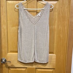 Ella Moss Light Beige V-Neck Tank Top size L